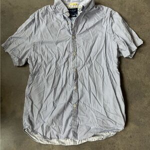 Cactus Men's White and Blue Striped Casual Shirt